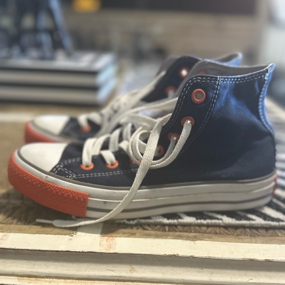 Converse Kids High-Top Sneakers - Blue and Orange